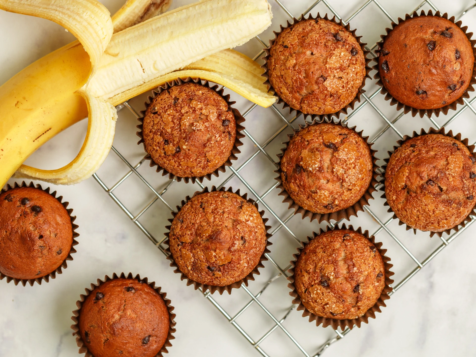 Whole Wheat Banana Chocolate Chip Muffins