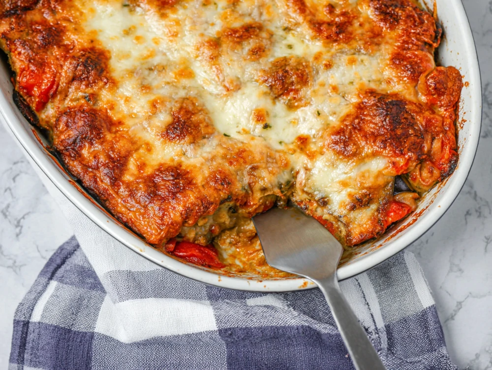 Easy Eggplant Tomato Cheese Casserole