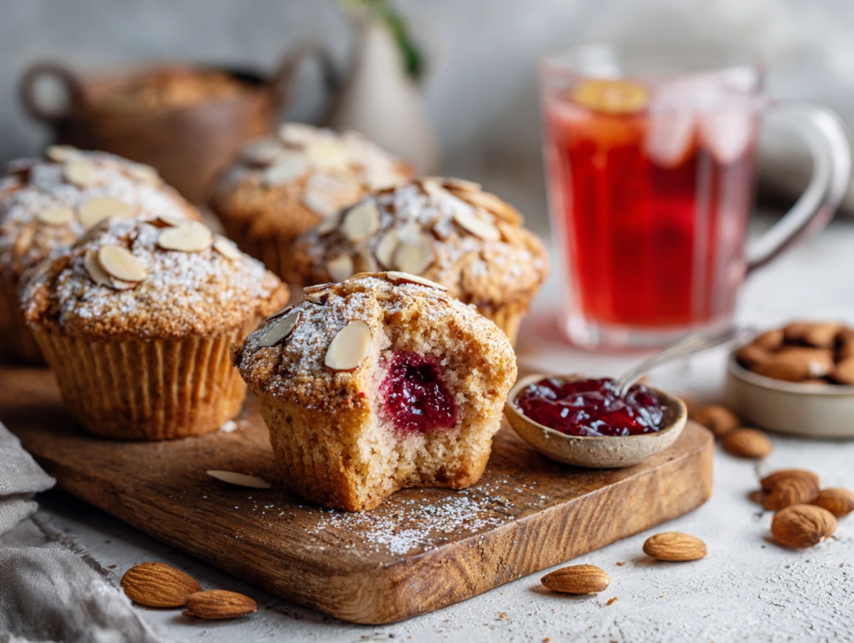 Jam-Filled Almond Muffins