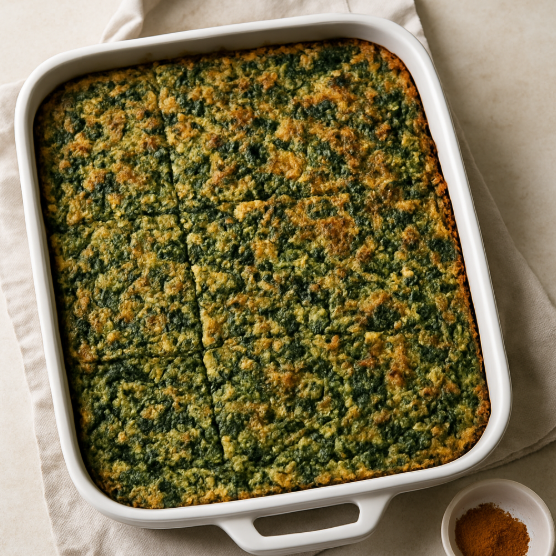 Healthy Broccoli, Cauliflower, and Spinach Kugel