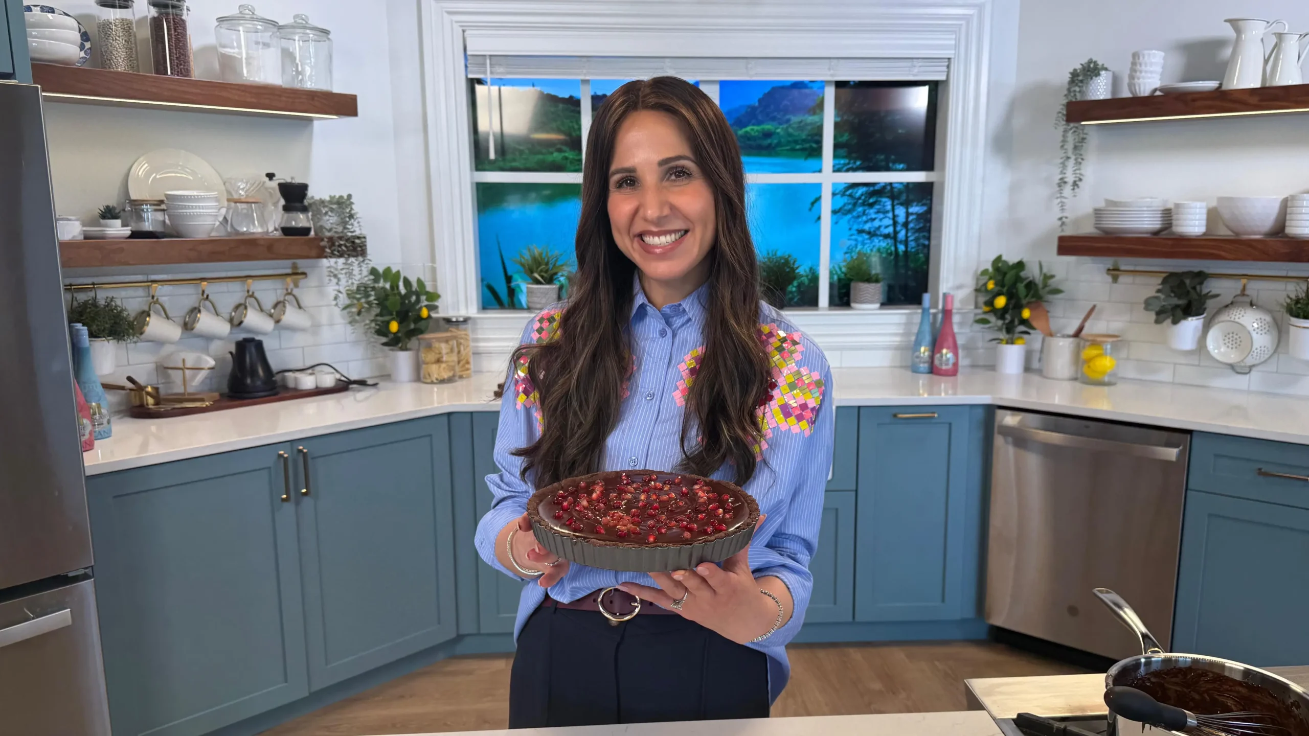 Decadent Chocolate Tart with Pomegranates