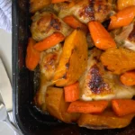 One-Pan Apple Glazed Chicken with Carrots & Sweet Potatoes
