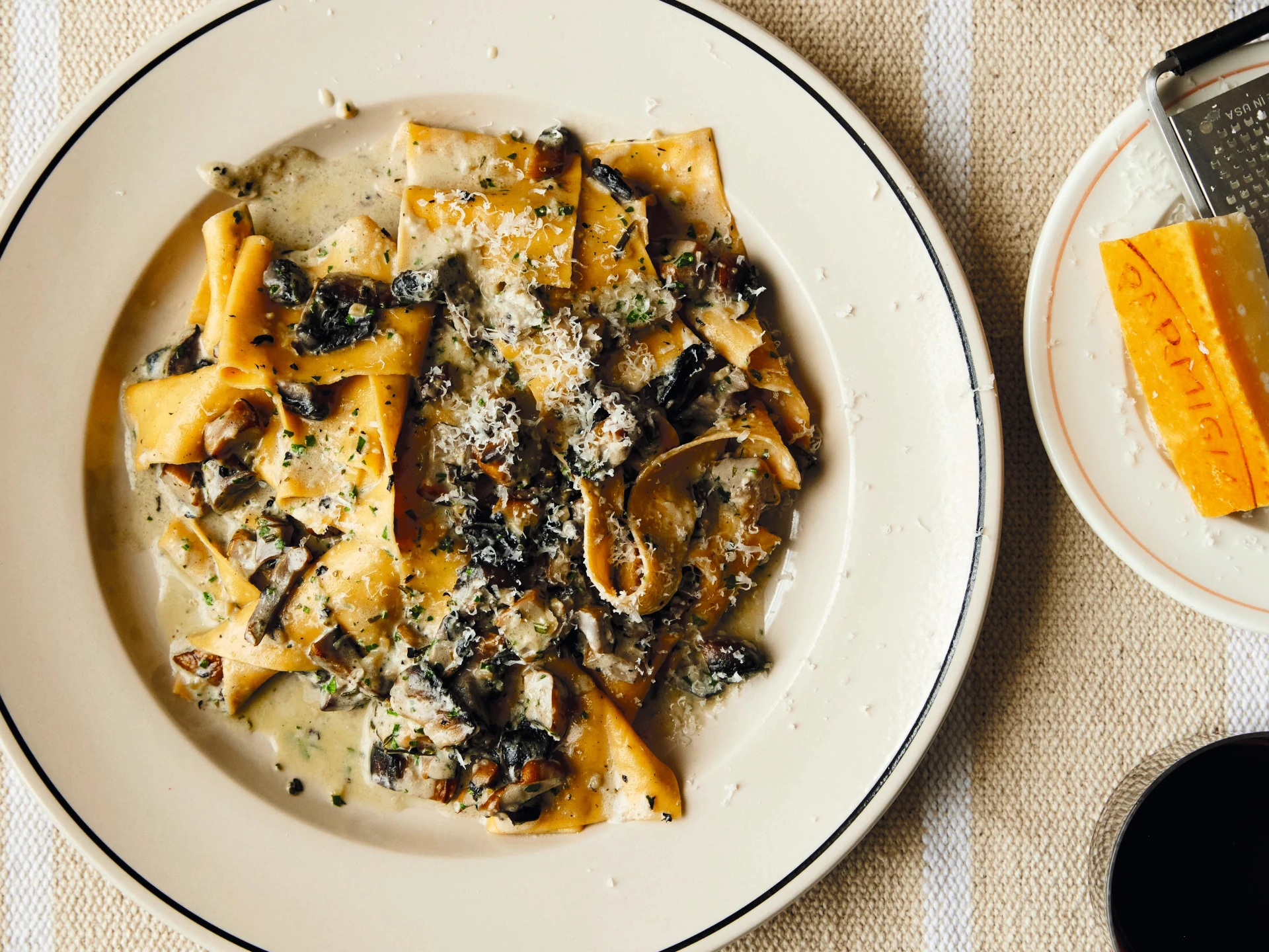 Pappardelle With Portobello Mushrooms, Garlic and Rosemary