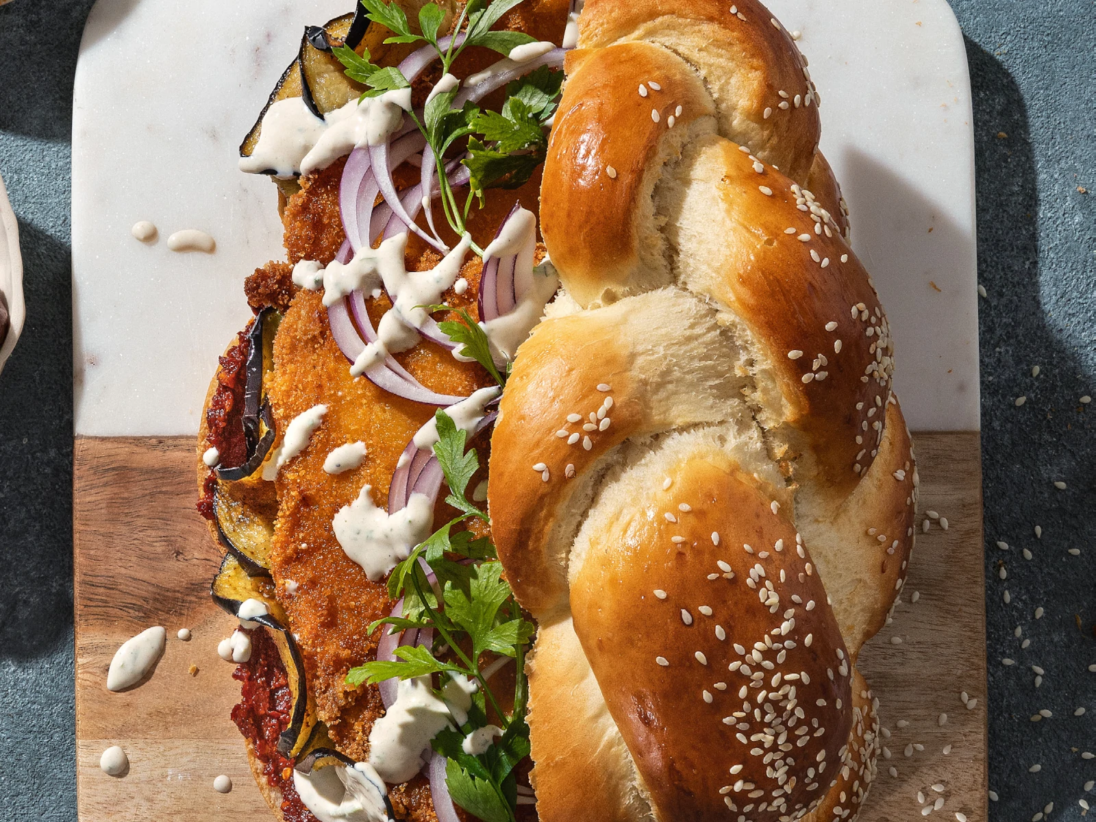 Challah Schnitzel Sandwich