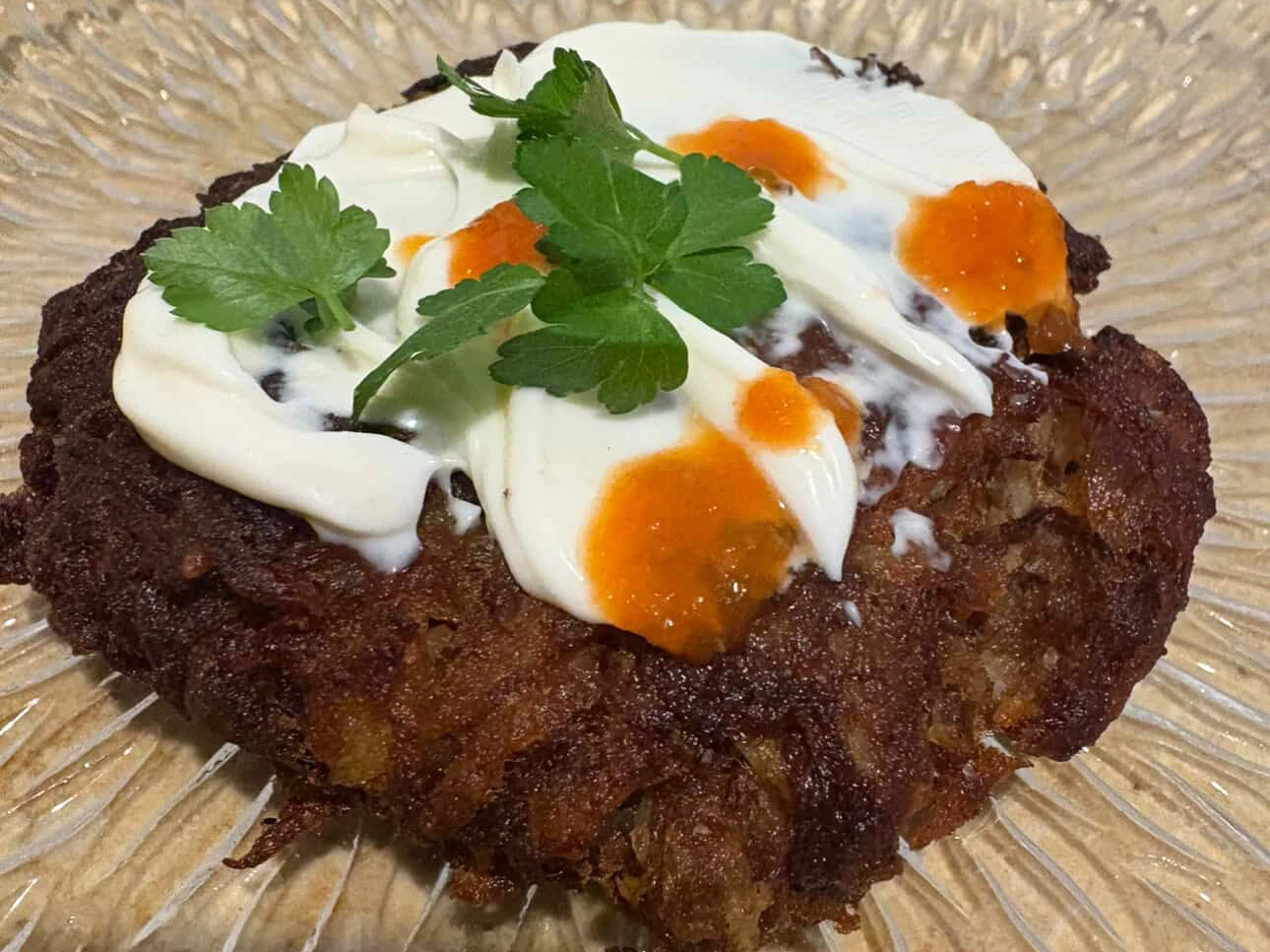 Stuffed Pulled Beef Latkes