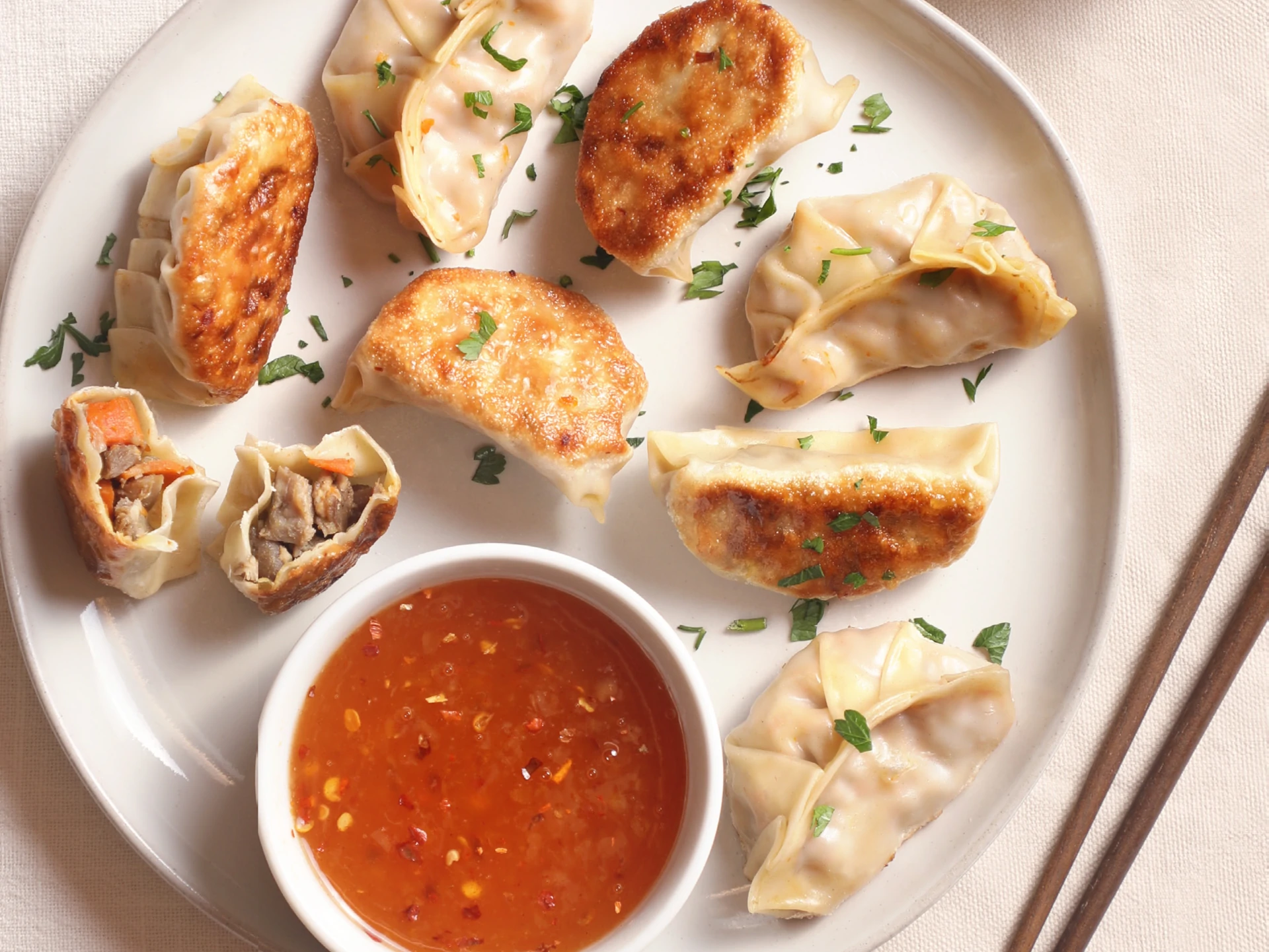 Steamed and Fried Lamb Dumplings
