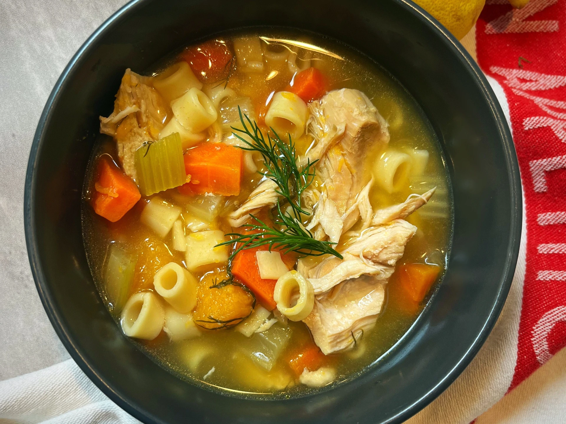 Fat-Free Chicken Lemon Soup