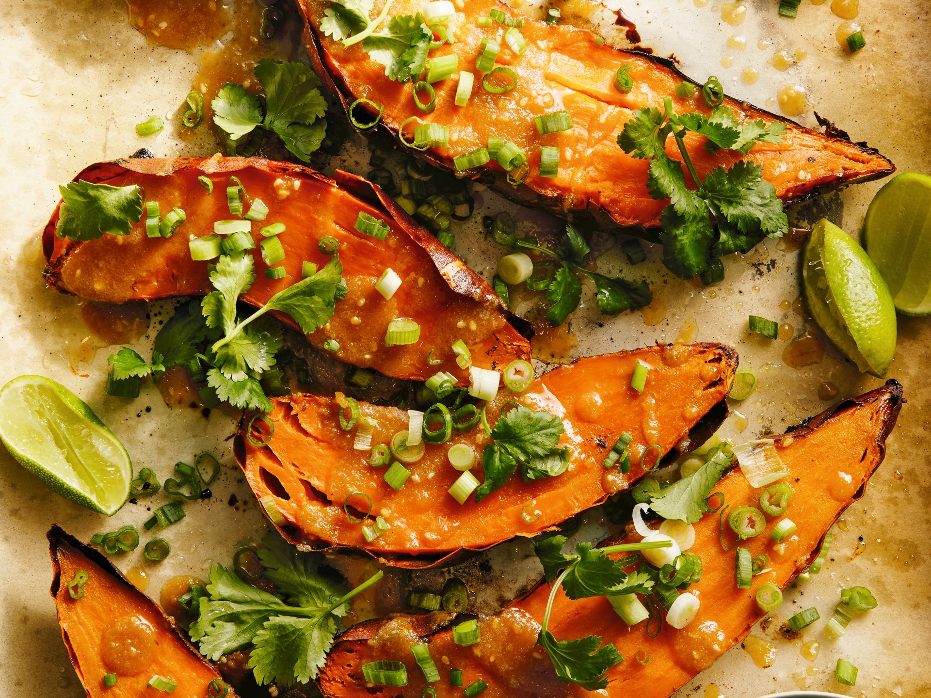 Caramelized Tahini Butter Sweet Potatoes