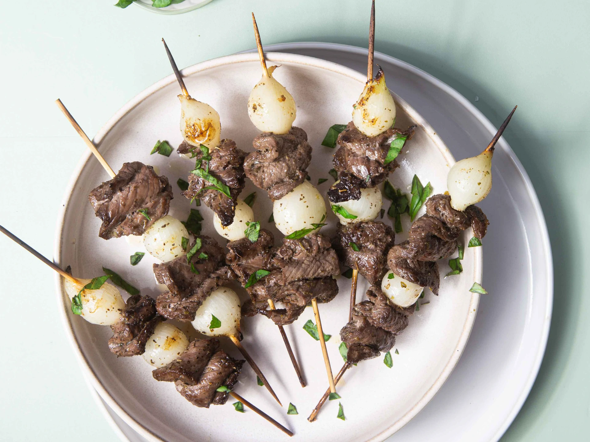 Steak and Pearl Onion Skewers