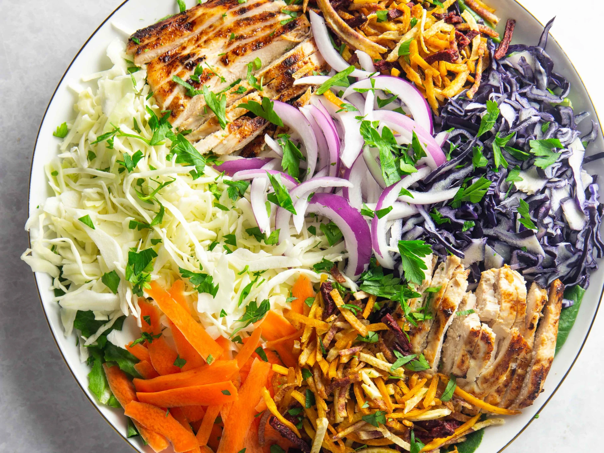 Grilled Chicken and Cabbage Salad