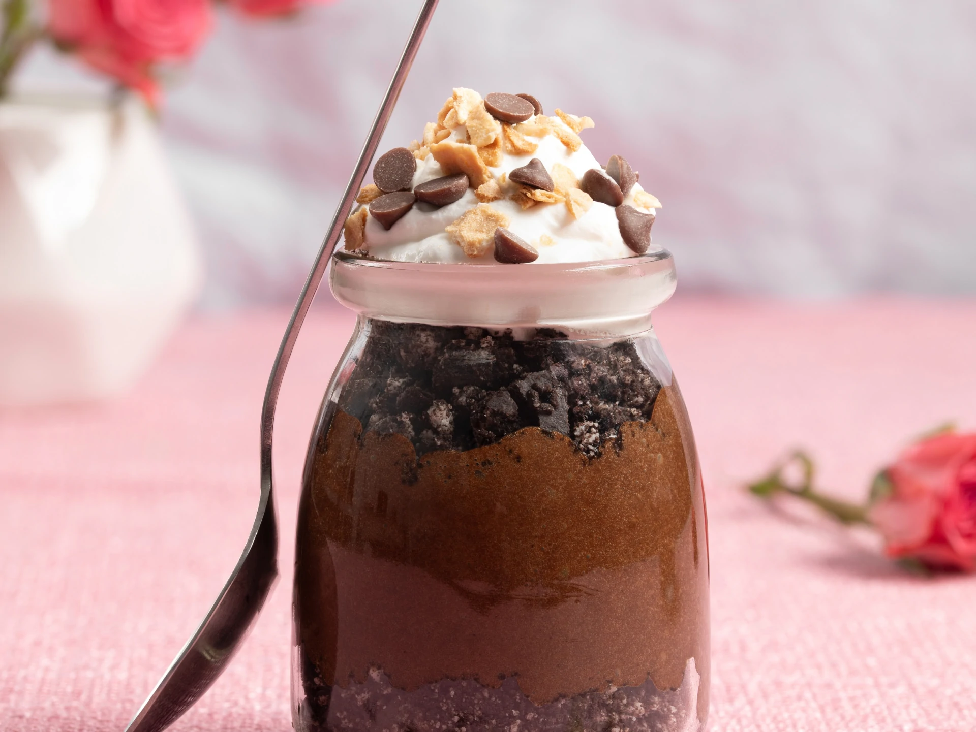 Mocha Mousse Cups with Oreo Crunch