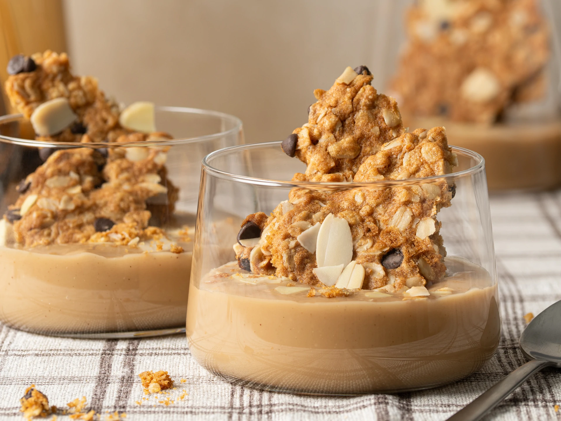 Butterscotch Pudding with Oatmeal Cookie Bark