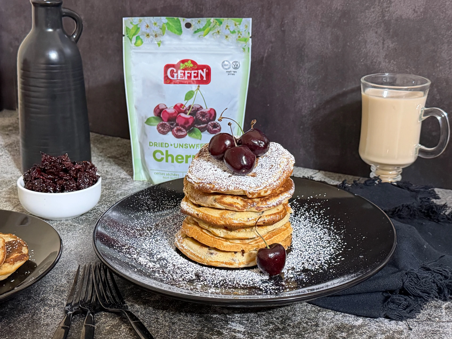 Fluffy Cherry Pancakes