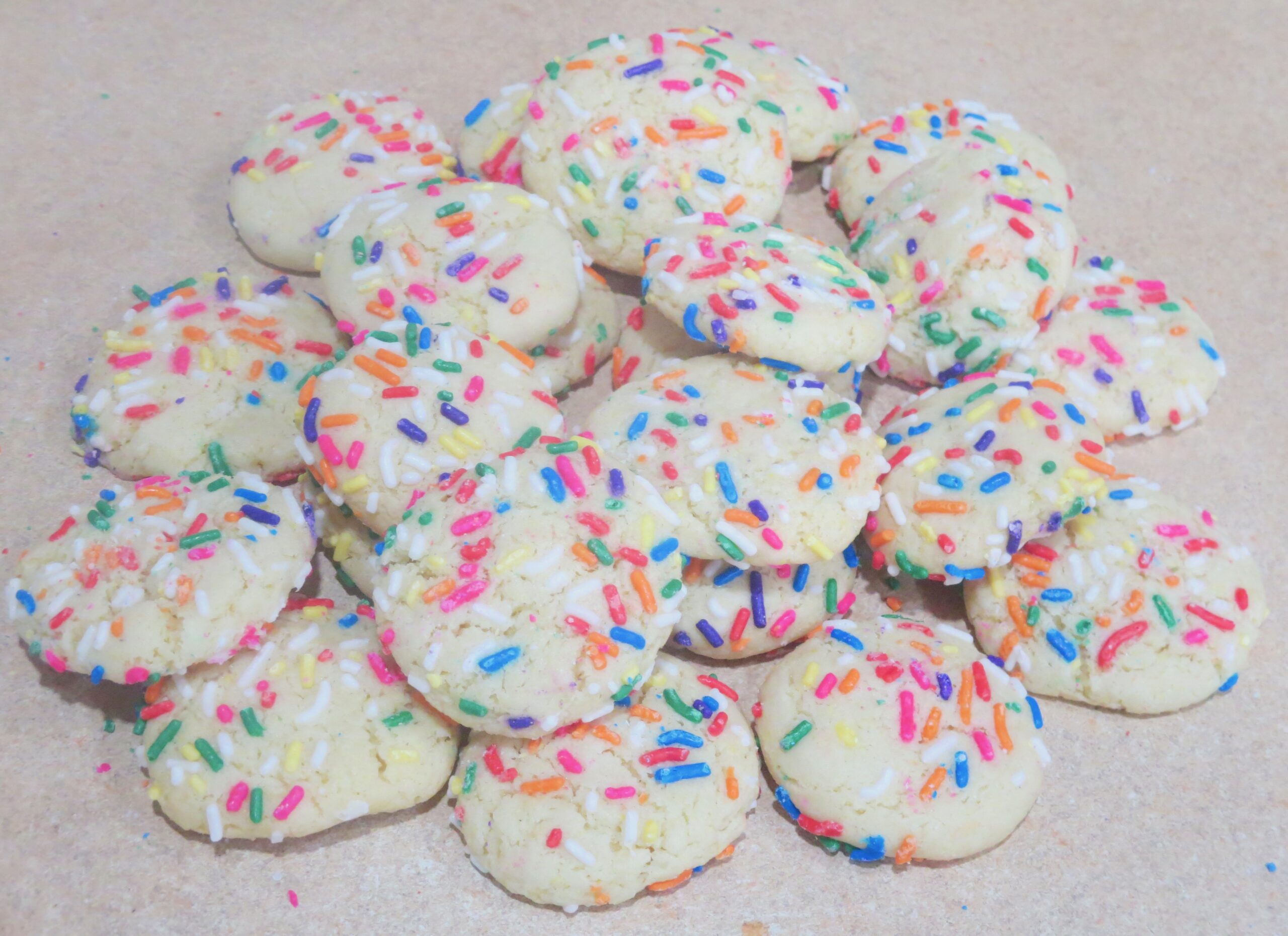 No Margarine Sprinkle Cookies – Optionally Gluten-Free