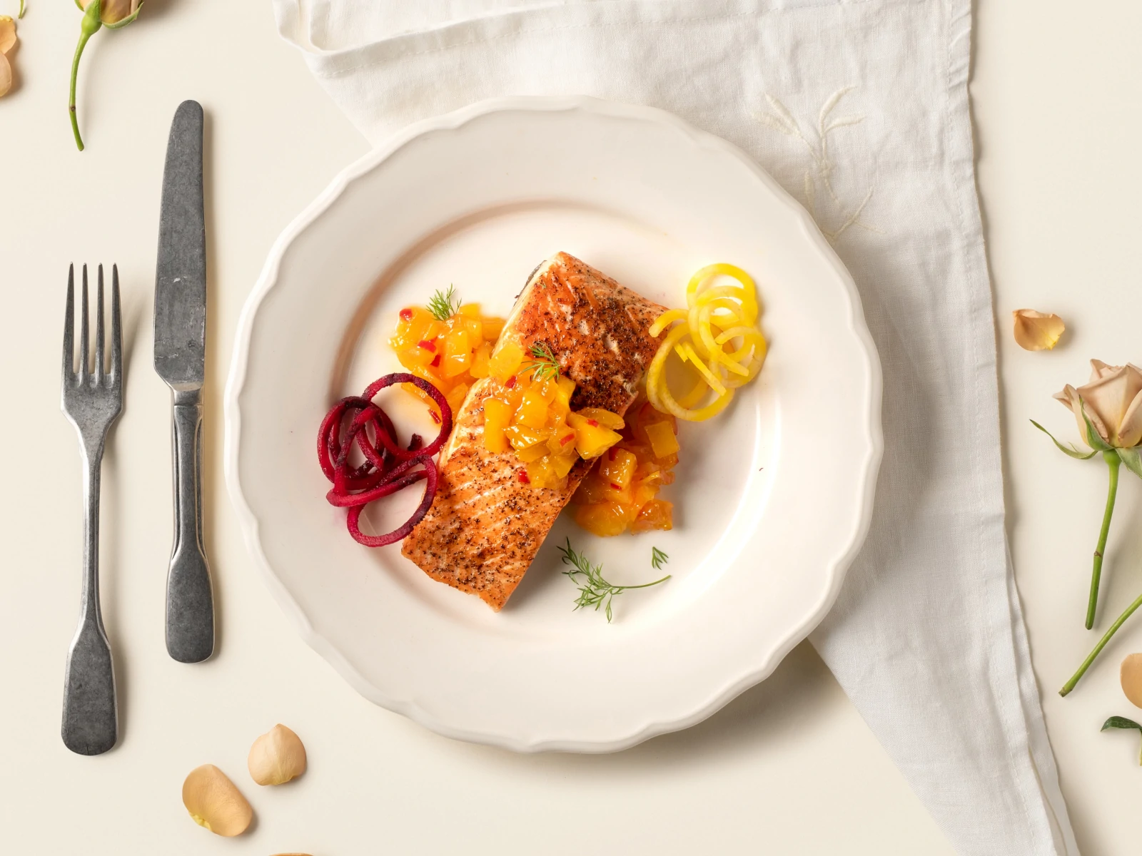 Seared Salmon with Mango Chutney