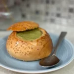 Dairy-Free Creamy Broccoli Soup in Bread Bowls