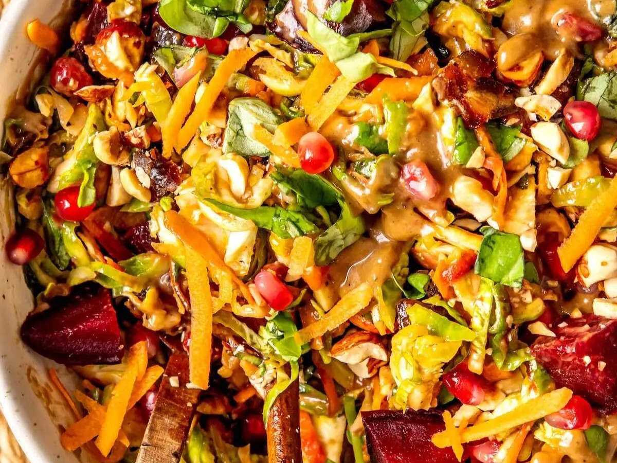 Roasted Beet and Brussels Sprout Winter Salad