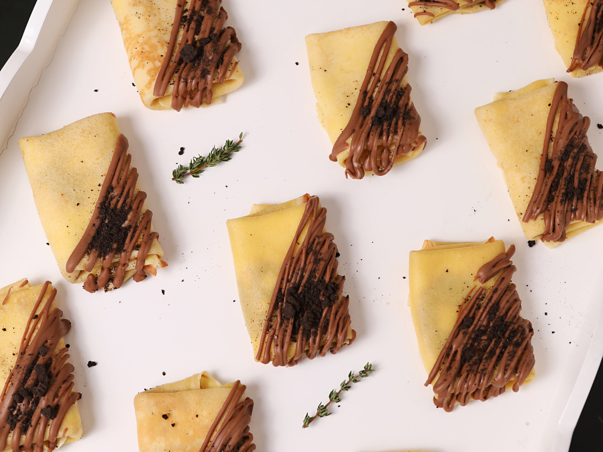 Chocolate-Cheese Blintzes